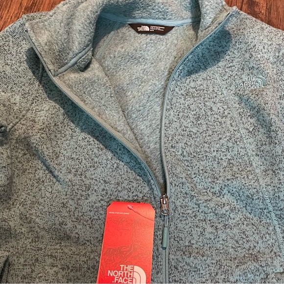 NORTHFACE MEDIUM KNIT BLUE WARM JACKET SWEATER - Picture 4 of 8